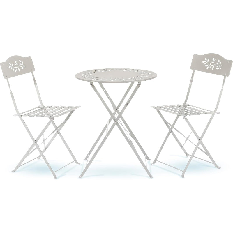 White 3-Piece Folding Bistro Set
