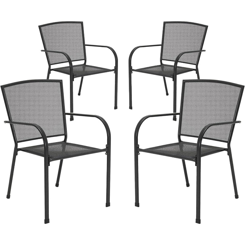 Stackable Patio Chairs Set of 4