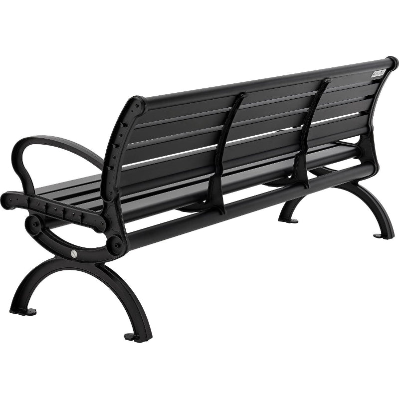 6' Park Bench with Backrest & Horizontal Slats