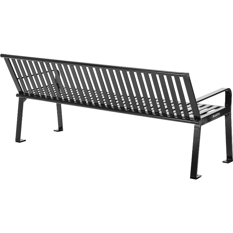6ft Heavy-Duty Park Bench with Back