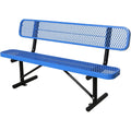 Blue Thermoplastic-Coated Metal Park Bench 6FT