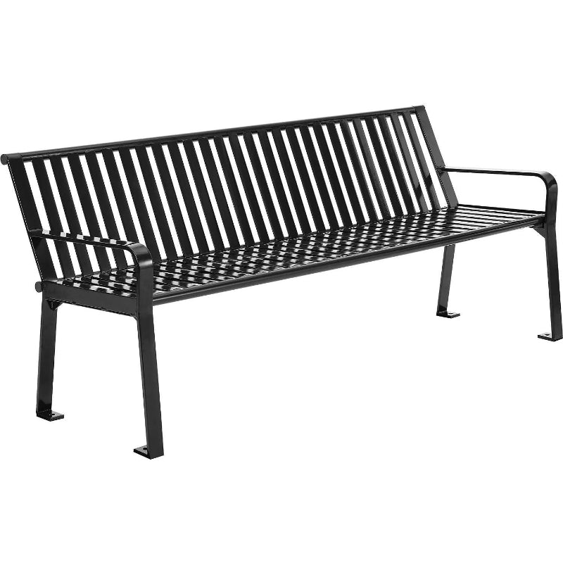 6ft Heavy-Duty Park Bench with Back