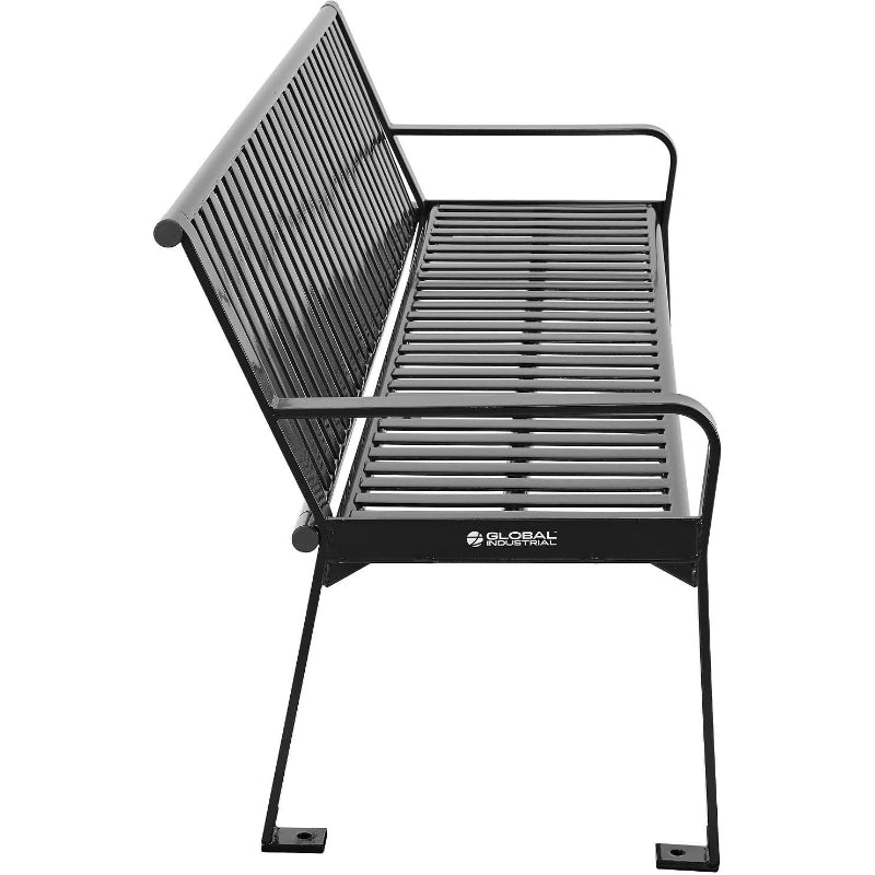 6ft Heavy-Duty Park Bench with Back