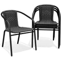 Gray Stackable Patio Chairs Set of 4