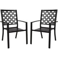 Black Stackable Patio Chairs Set of 2