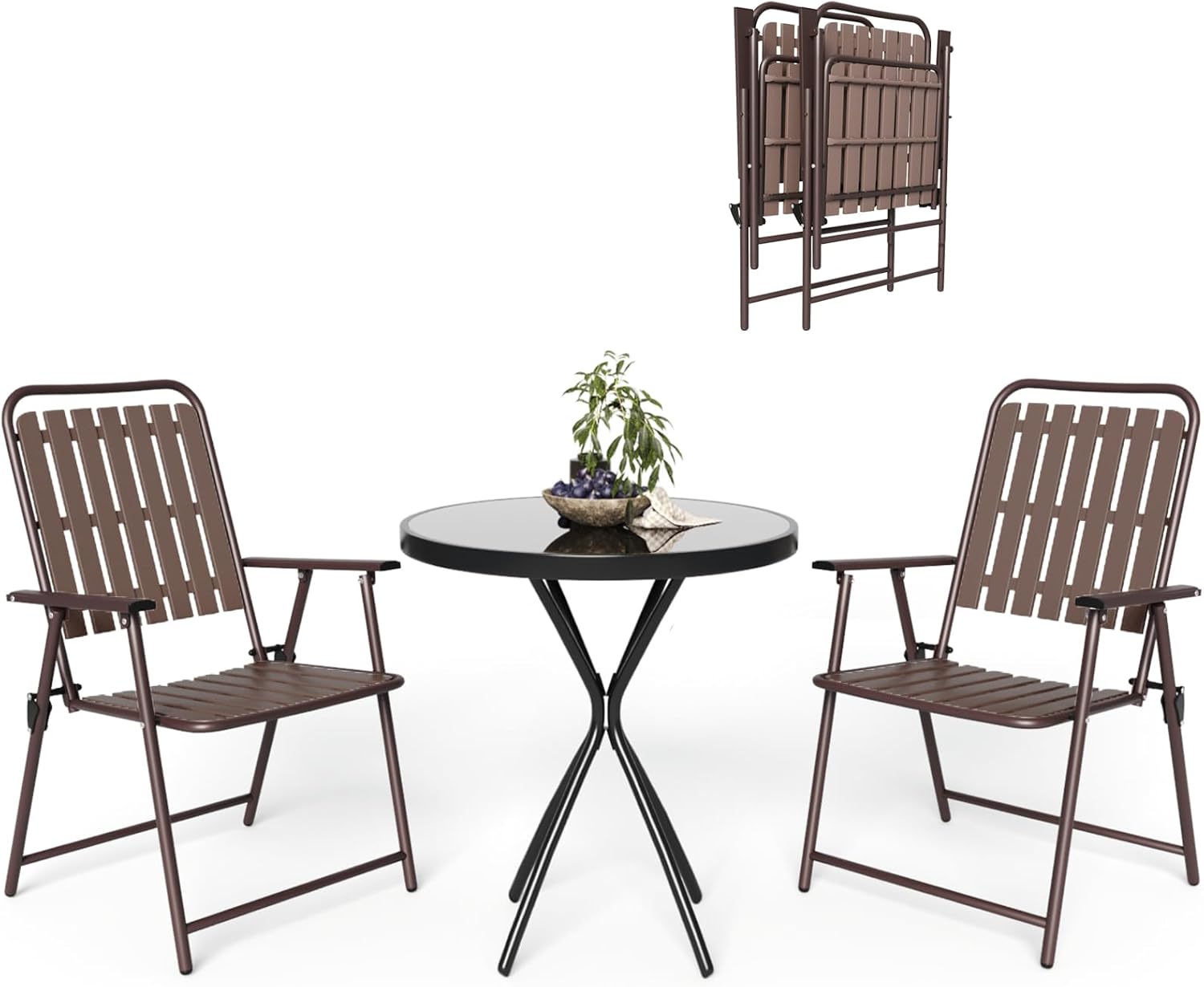 3-Piece Folding Patio Bistro Set