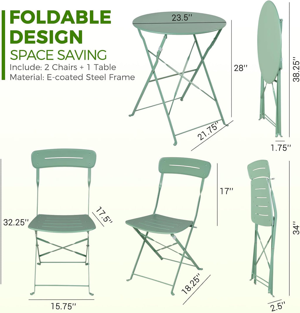 Sage Green 3-Piece Bistro Set