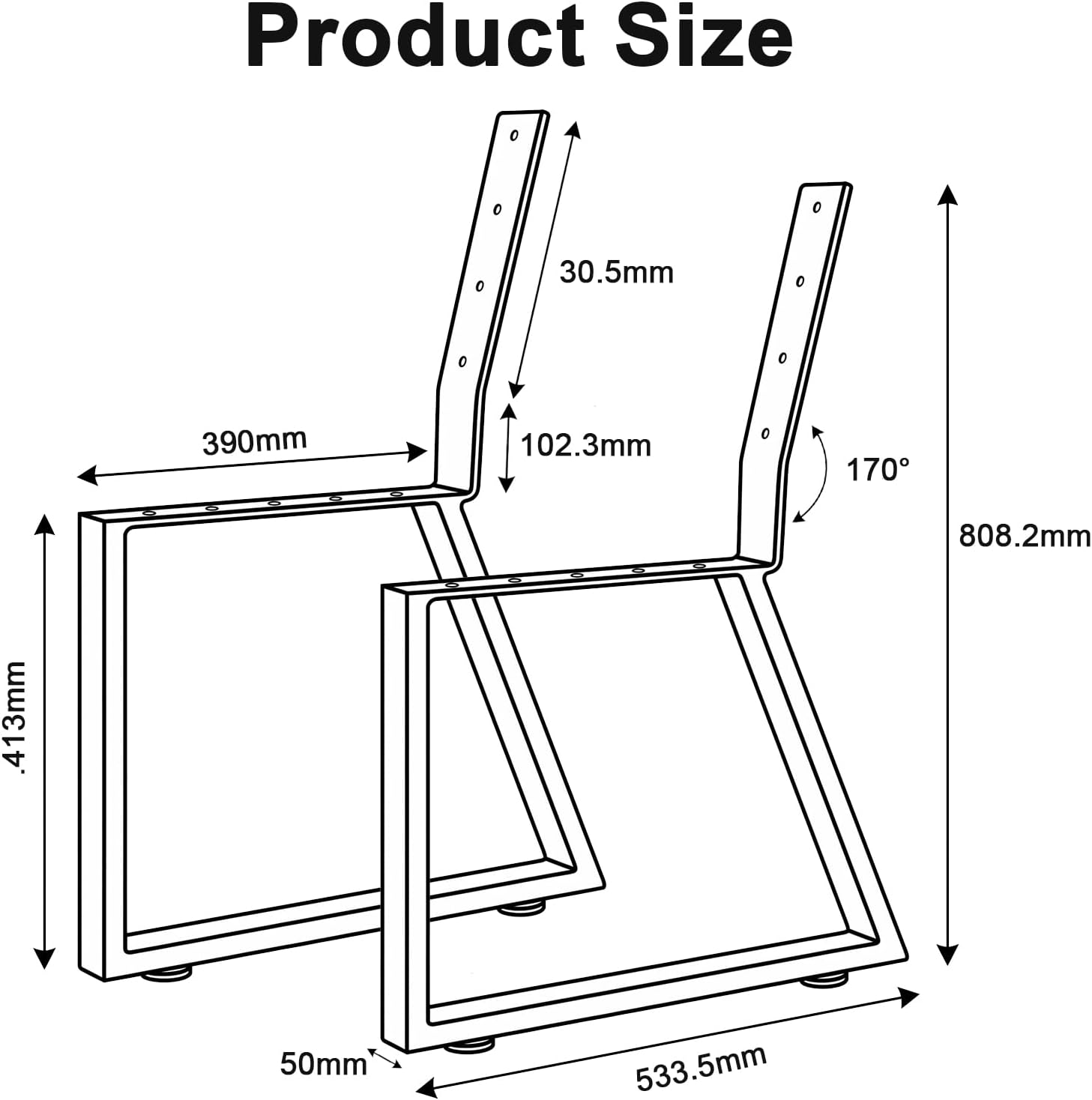 Metal Park Bench Frame with Backrest Brackets