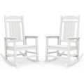 2-Pack White Outdoor Rocking Chairs