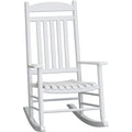 White Oversized Wooden Outdoor Rocking Chair