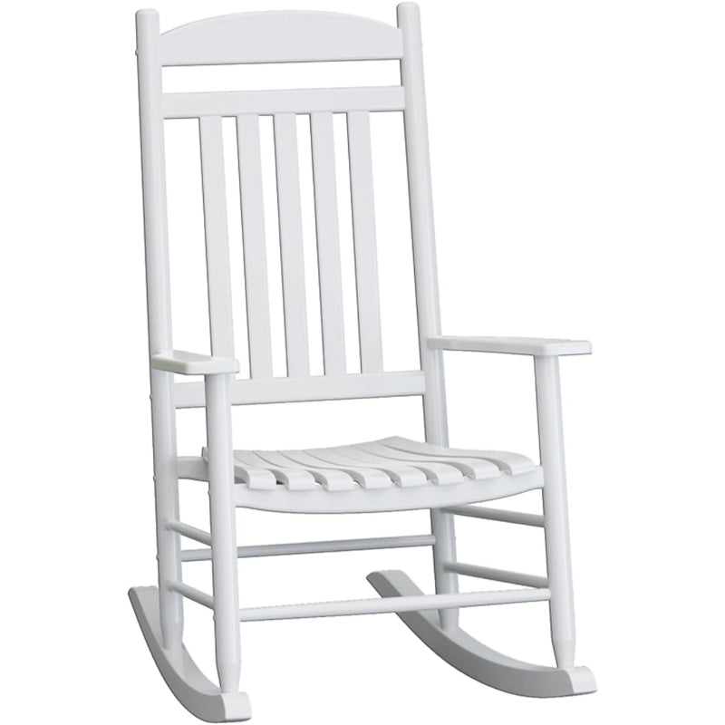 White Oversized Wooden Outdoor Rocking Chair