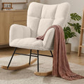 Ivory Teddy Tufted Glider Rocking Chair