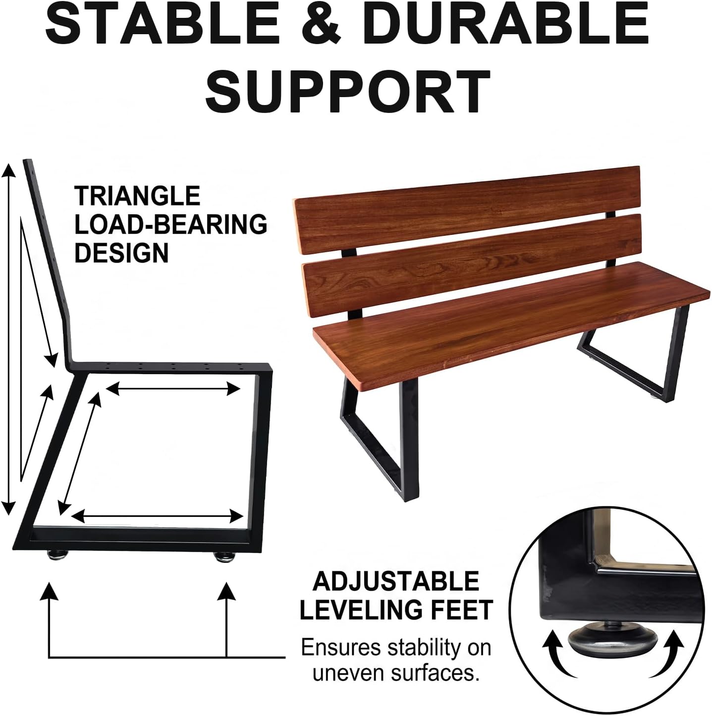 Metal Park Bench Frame with Backrest Brackets