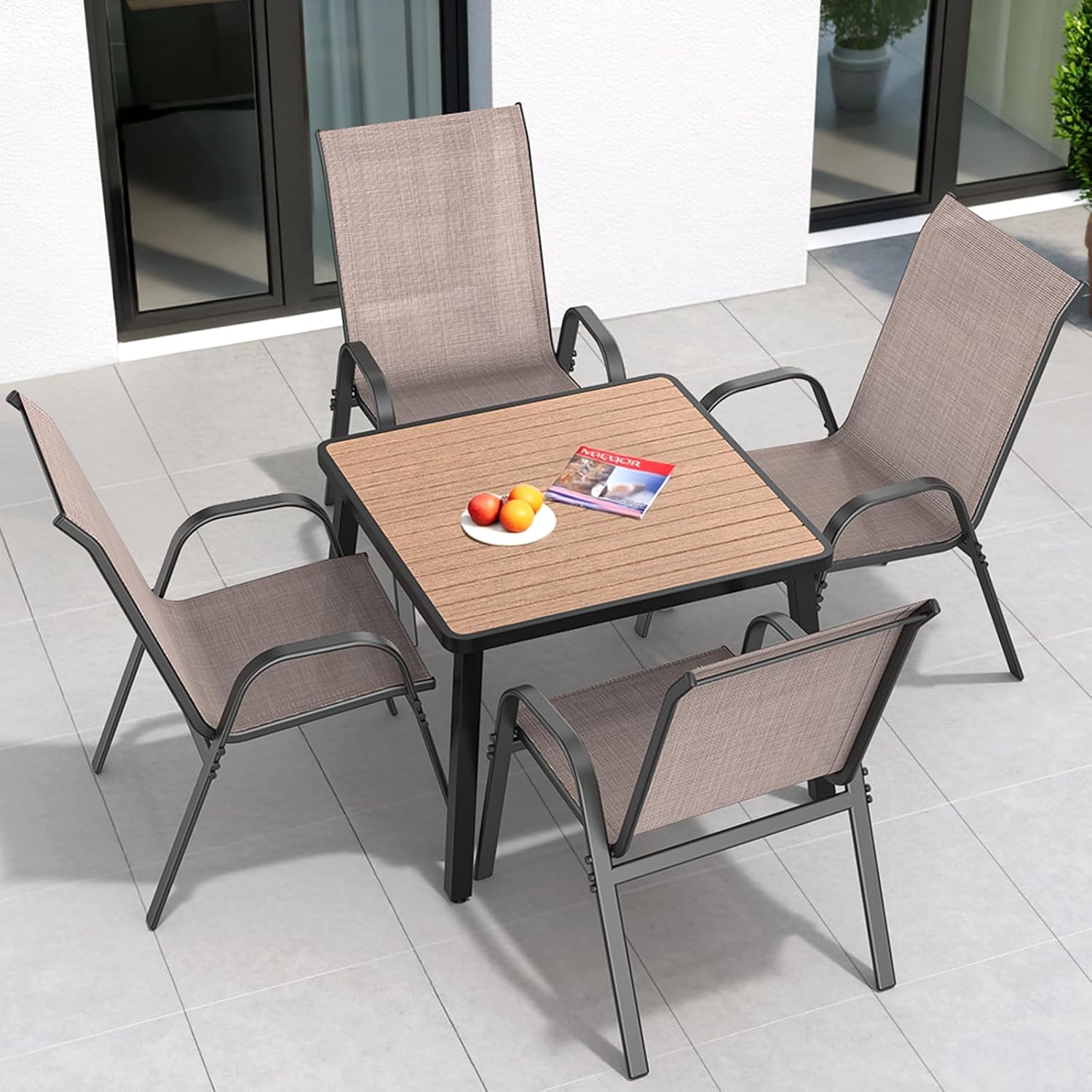 All Weather Patio Chairs Set of 4
