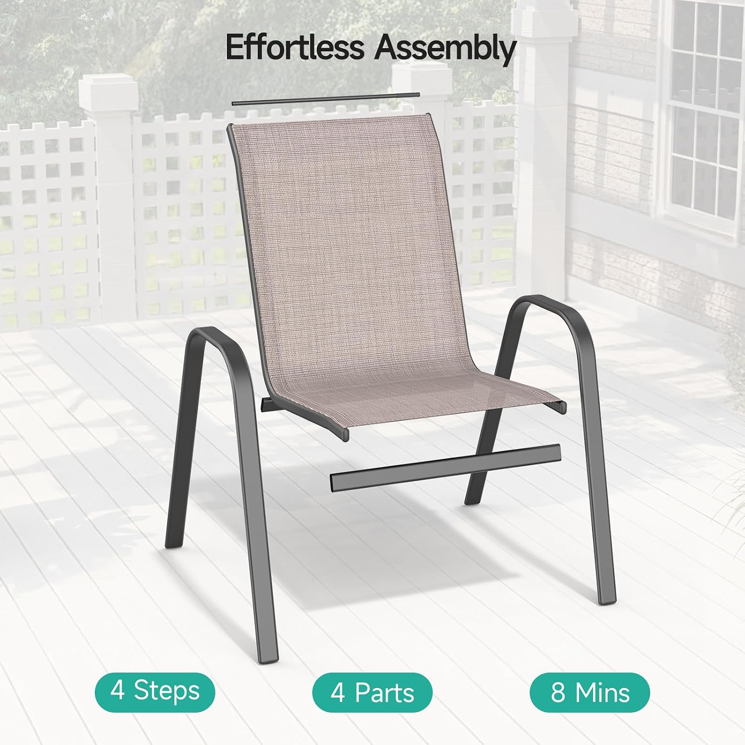 All Weather Patio Chairs Set of 4
