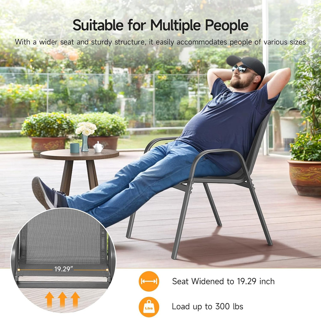 Stackable Patio Chairs Set of 4