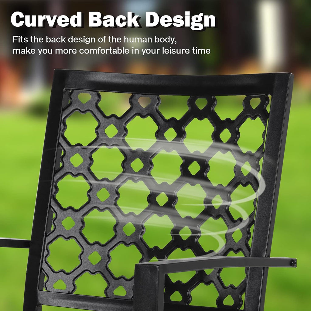 Black Stackable Patio Chairs Set of 2