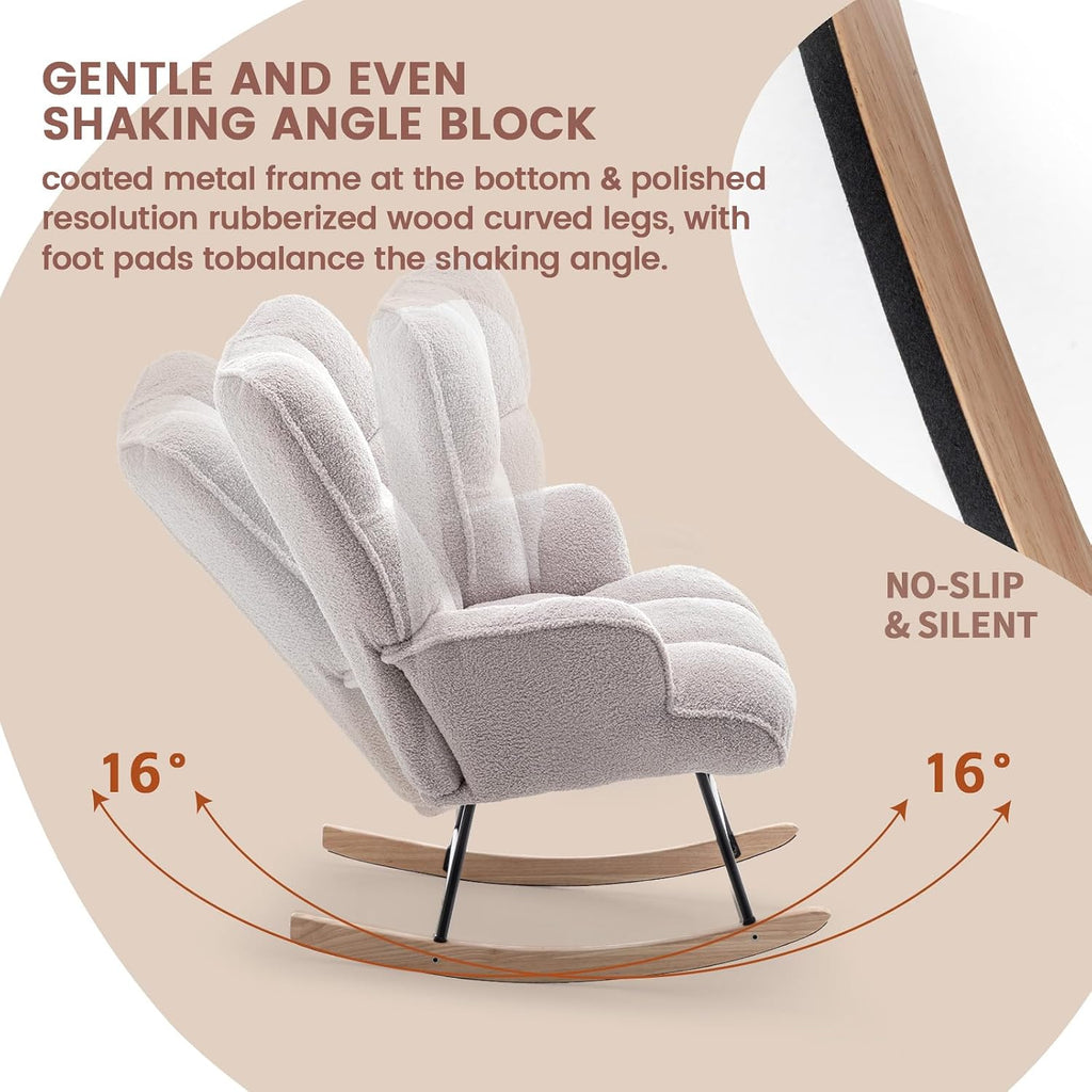 Grey Teddy Nursery Glider Rocking Chair