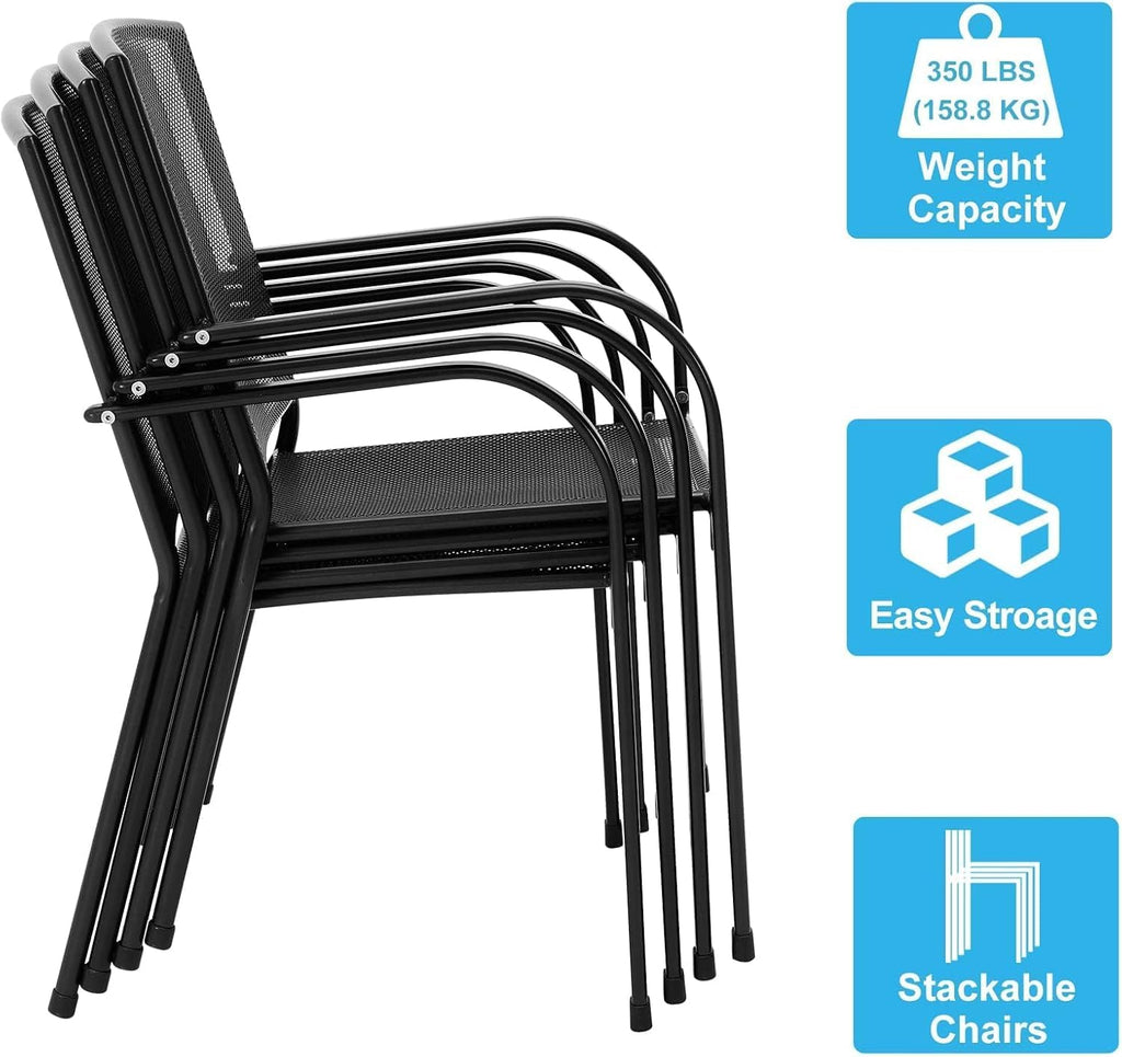 Stackable Patio Chairs Set of 4