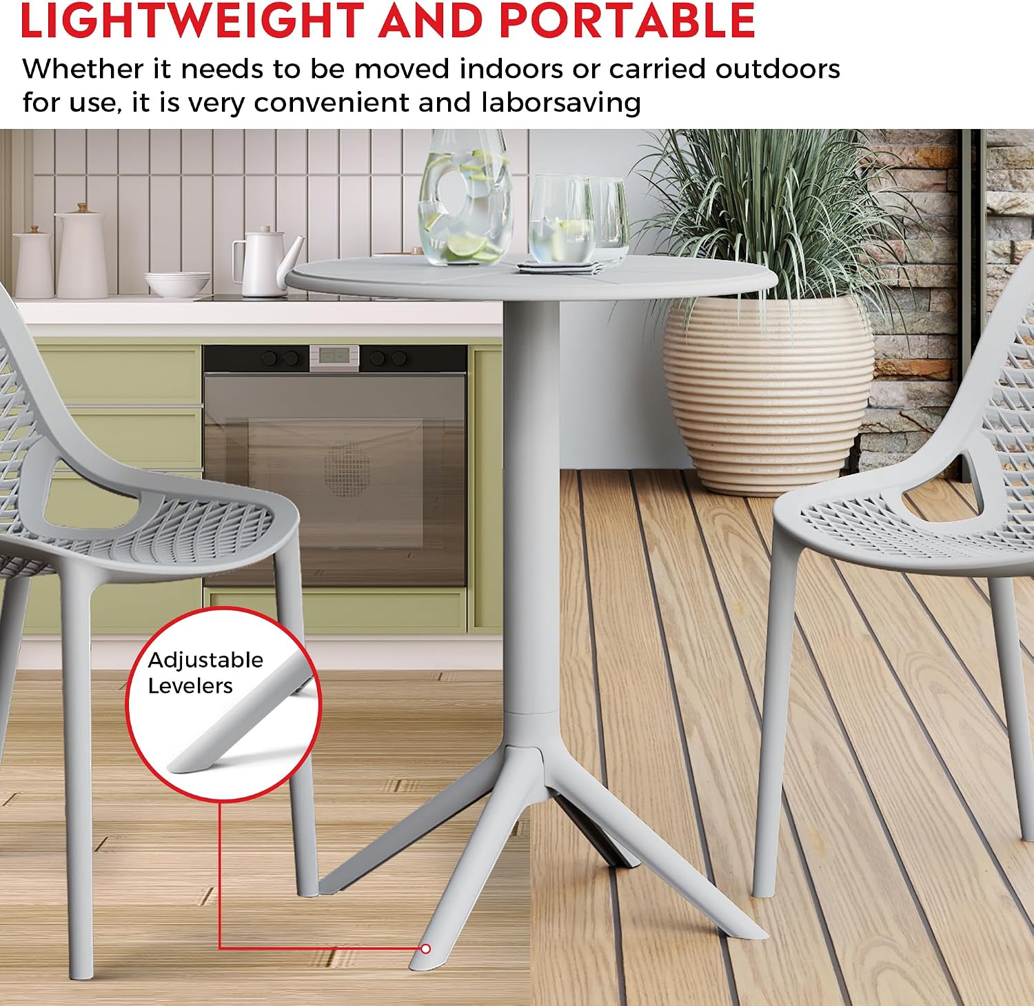 Gray 3-Piece Resin Patio Bistro Set