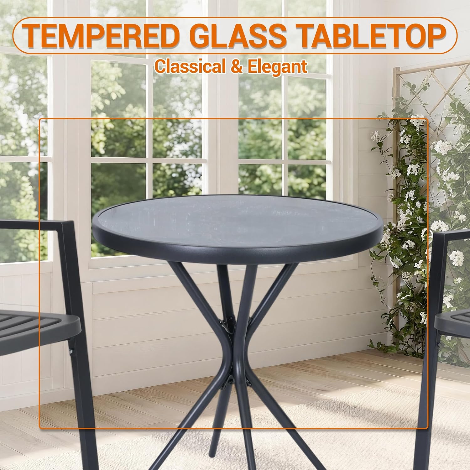 Grey 3-Piece Outdoor Patio Bistro Set