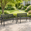 2-Pack Black 47" Heavy Duty Metal Garden Bench
