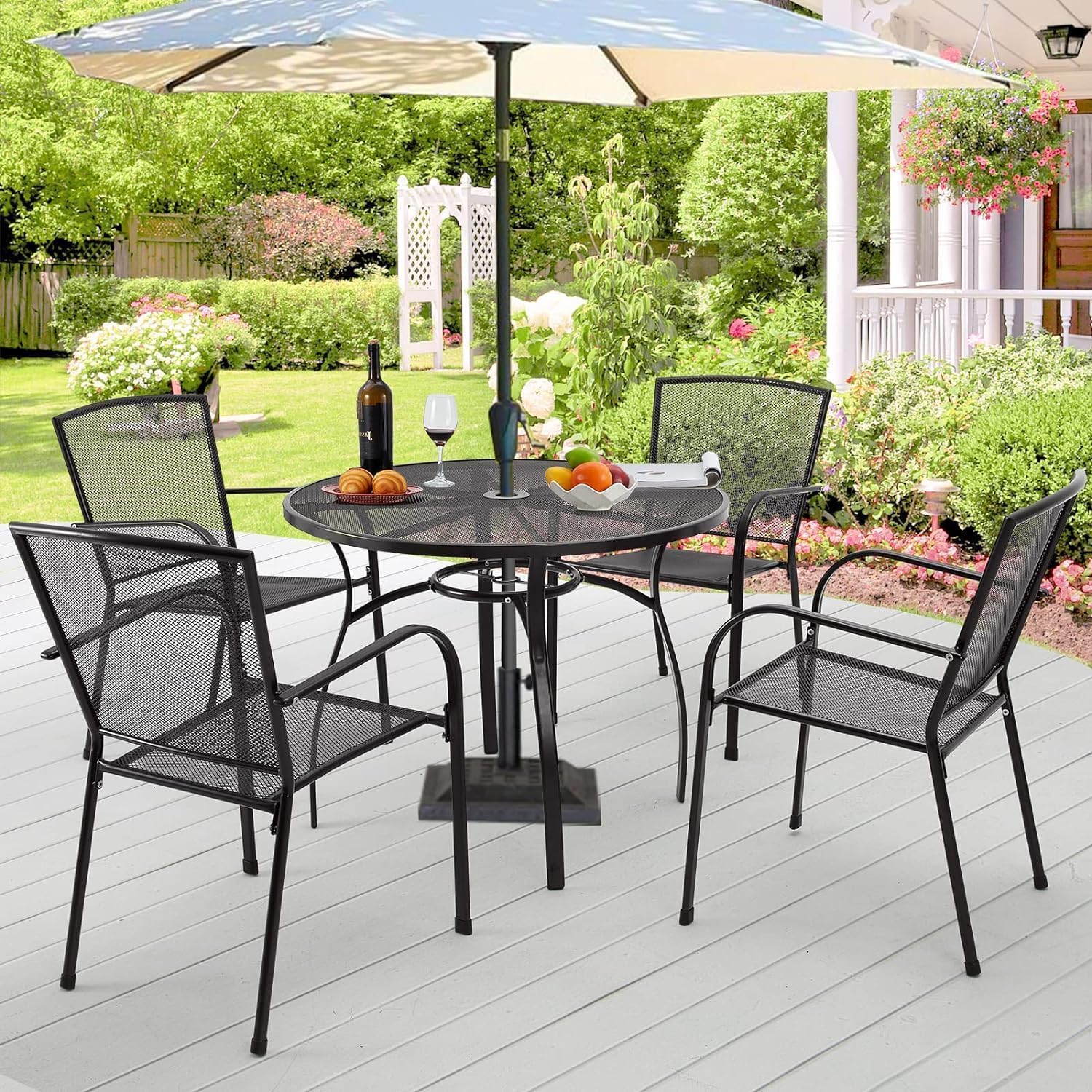 Stackable Patio Chairs Set of 4