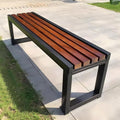 59" Wood Seat Metal Park Bench