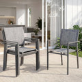 Grey Stackable Patio Chairs Set of 4