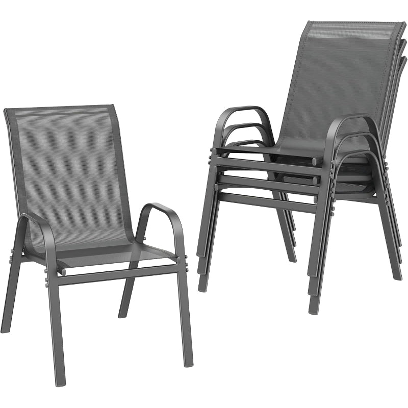 Stackable Patio Chairs Set of 4