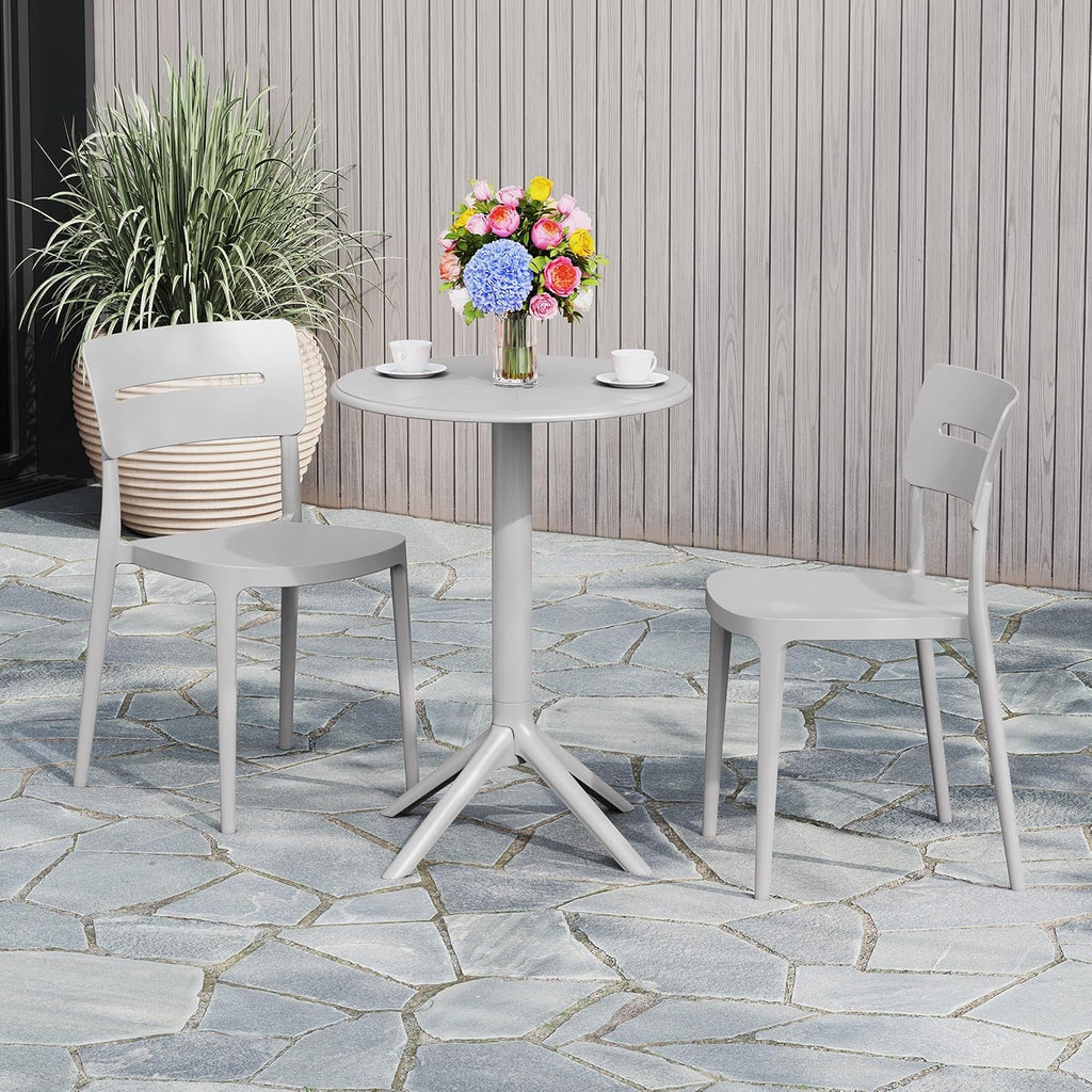 Gray 3-Piece Resin Patio Bistro Set