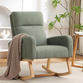Light Green Boucle Teddy Nursery Rocking Chair