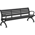6' Park Bench with Backrest & Horizontal Slats