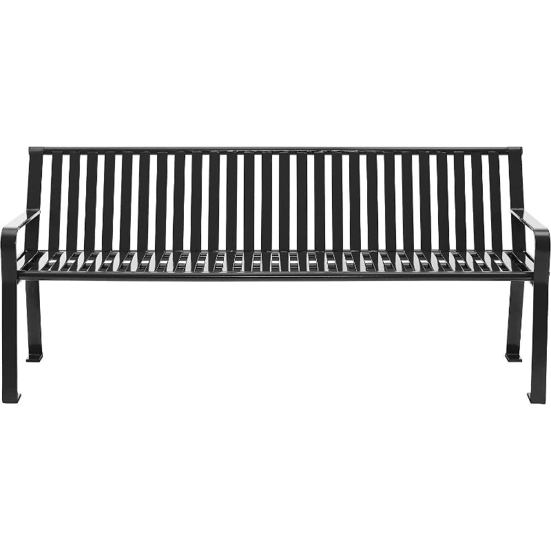 6ft Heavy-Duty Park Bench with Back