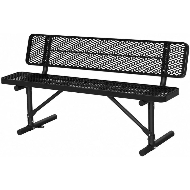 6FT Steel Park Bench with Backrest