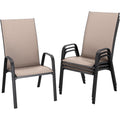 Brown Stackable Patio Chairs Set of 4